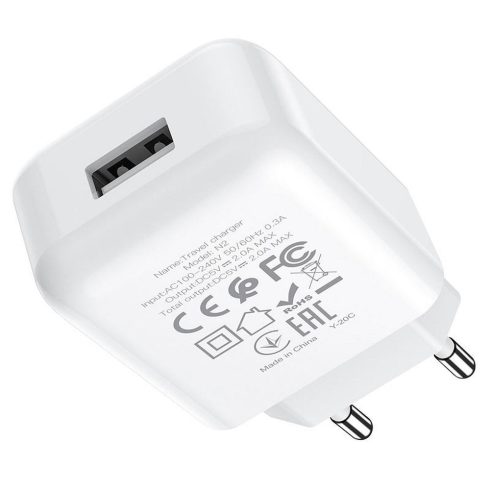 Telefon töltő Hoco USB A 2A 10W N2 fehér