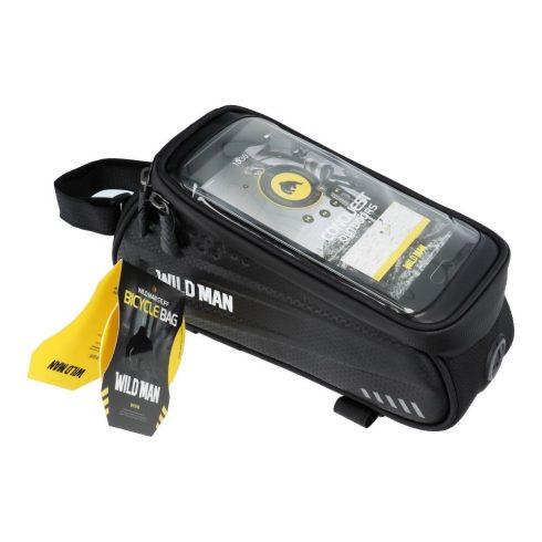 WILDMAN utazótáska kerékpárvázhoz cipzárral ES3 1L ( 4"- 7" ) fekete
