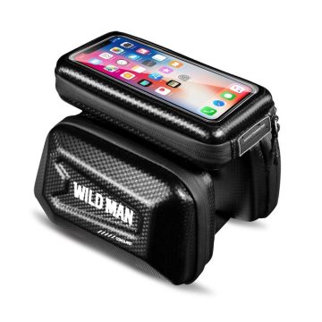   WILDMAN utazótáska kerékpárvázhoz cipzárral E6S 1,2L ( 4 "- 7" ) fekete
