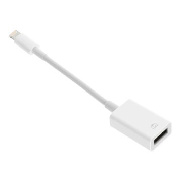 Adapter OTG USB A (aljzat) Lightning (férfi) fehérre