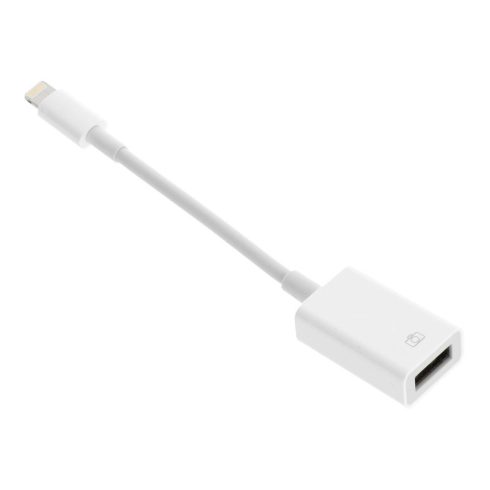 Adapter OTG USB A (aljzat) Lightning (férfi) fehérre