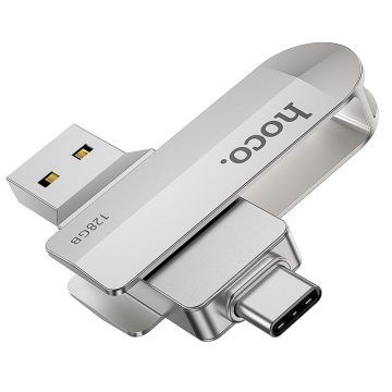 Pendrive 128GB USB 3.0 (USB A + USB C) Hoco UD10 silver