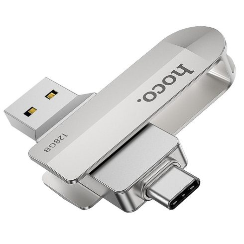 Pendrive 128GB USB 3.0 (USB A + USB C) Hoco UD10 silver