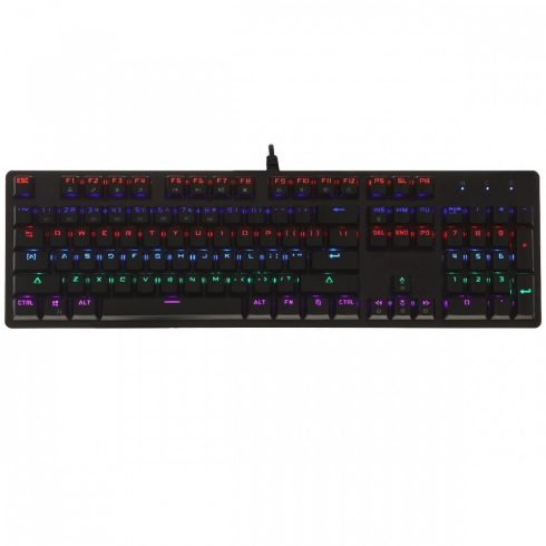 ART vezetékes mechanikus billentyűzet USB A QWERTY LED AK-51 fekete