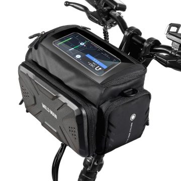   WILDMAN utazótáska kerékpár kormányhoz cipzárral GS6 4L ( 4 "- 7" ) fekete