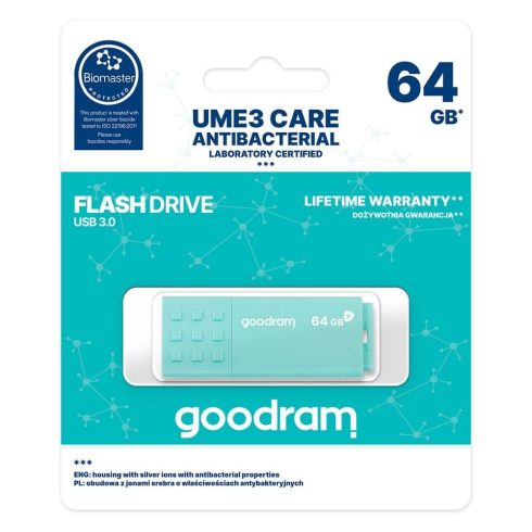 GOODRAM pendrive UME3 64 GB USB3.0 (Biomaster védett)