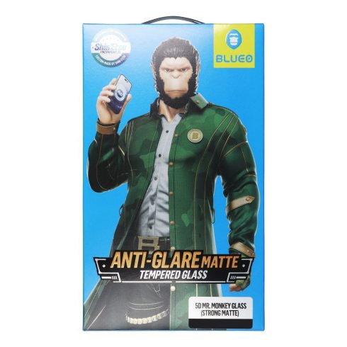 5D Mr. Monkey Glass – Apple iPhone 13 Pro / 14 fekete (erős matt)