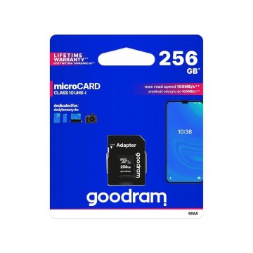   GOODRAM memory card microSD 256GB 100MB/s class 10 UHS I with adapter SD
