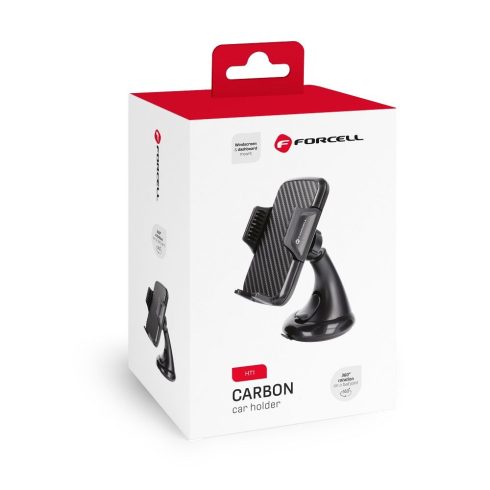 FORCELL F-GRIP Carbon HT1 autós tartó szélvédőre / műszerfalra fekete