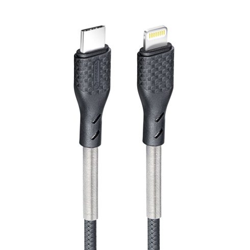 Cable USB C to Lightning Forcell F-Energy PD 3A 27W Carbon 1 m CB-01C black