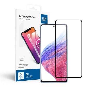   Tempered Glass Blue Star - SAMSUNG A53 5G Full Face (teljes ragasztó kerettel/kis méret) - fekete edzett üveg