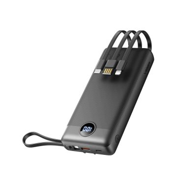   VEGER powerbank 20000 mAh beépített kábelekkel Micro USB / Type C / Lightning C20 (W2047 / W2059) fekete