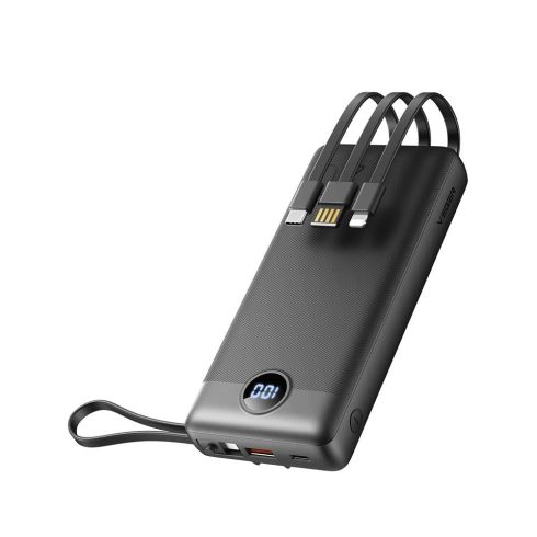 VEGER powerbank 20000 mAh beépített kábelekkel Micro USB / Type C / Lightning C20 (W2047 / W2059) fekete
