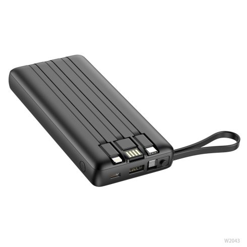 VEGER powerbank 20000 mAh beépített kábelekkel Micro USB / Type C / Lightning C20 (W2047 / W2059) fekete