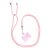 SWING (6mm) Telefon zsinór, Telefon medál állítható hosszúsággal / vezeték hossza 165cm (max. 82,5cm hurokban) / vállon vagy nyakon - lite rózsaszín