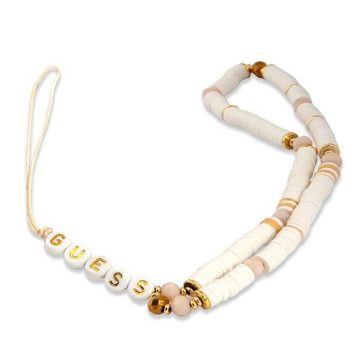 GUESS telefonszíj GUSTPEARW (Heishi Beads) fehér