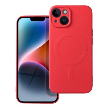   SILICONE MAG COVER case compatible with MagSafe for IPHONE 14 red