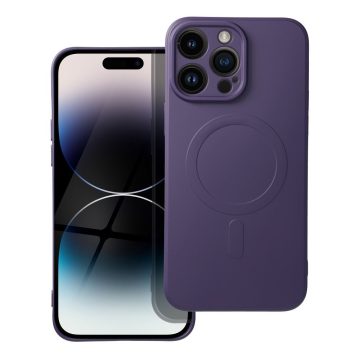   SILICONE MAG COVER case compatible with MagSafe for IPHONE 14 Pro Max dark purple