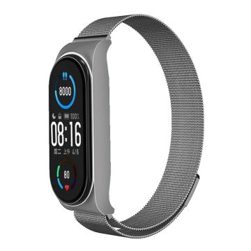 FÉM szíj XIAOMI Mi Band 5/6 ezüsthöz (02)