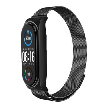 METAL szíj XIAOMI Mi Band 5/6 fekete (01) készülékhez