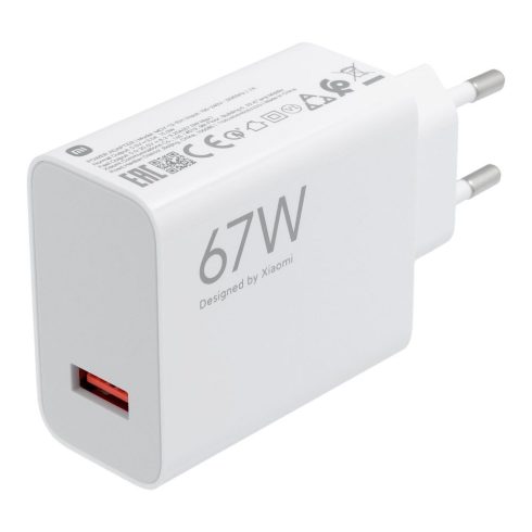 XIAOMI eredeti töltő USB A QC3.0 3A 67W MDY-12-EH fehér ömlesztett