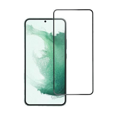 Edzett üveg Samsung Galaxy S23 PLUS készülékhez (teljesen ragasztó/tokbarát) Blue Star 5D fekete