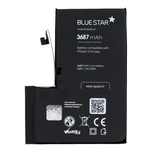 Akkumulátor iPhone 12 PRO MAX 3687 mAh Blue Star HQ készülékhez