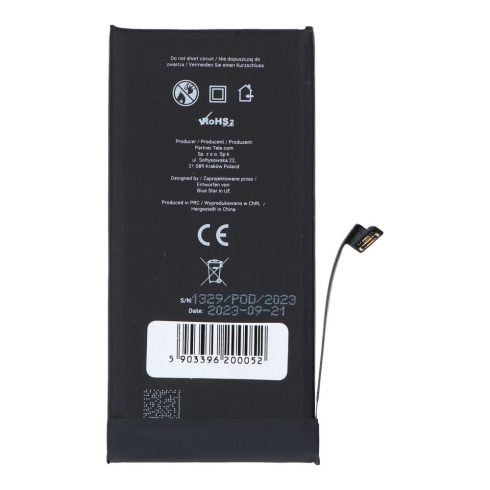 Akkumulátor iPhone 13 MINI 2406 mAh Blue Star HQ készülékhez