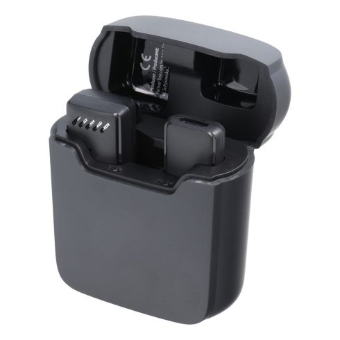 Wireless lavalier mikrofon Lightning töltőtokkal S11 fekete