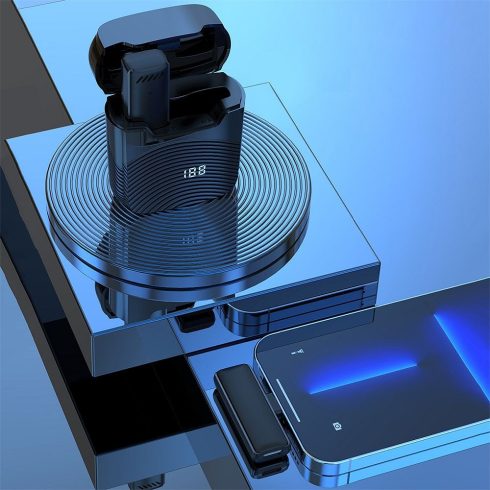 C típusú vezeték nélküli lavír mikrofon S11 fekete töltőtokkal