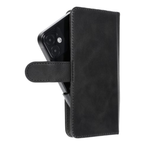 Univerzális könyves tok COMMON S size IPHONE 12 / 13 / SAMSUNG S6 / A5 2016 / XCOVER 4 / S22 / HUAWEI P8 2017 fekete
