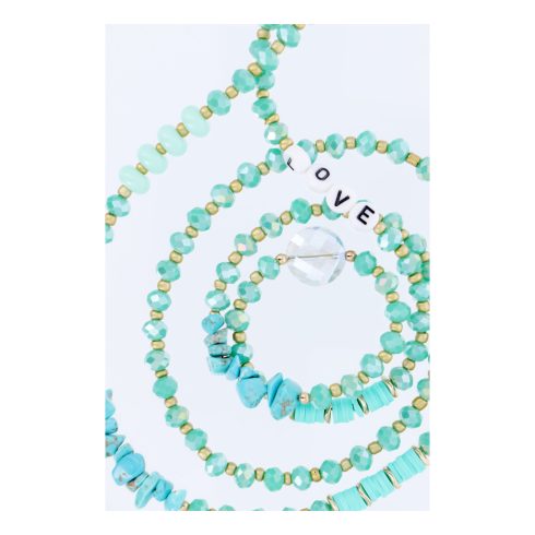 STONE telefon zsinór, telefon medál / vezeték hossza 82 cm (41 cm a hurokban) / nyakon - türkiz