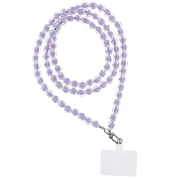   SZÍNES telefonzsinór, Telefon medál / vezeték hossza 120cm (60cm hurokban) / nyakon - lila