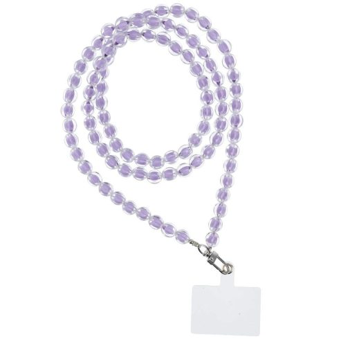 SZÍNES telefonzsinór, Telefon medál / vezeték hossza 120cm (60cm hurokban) / nyakon - lila