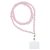 SZÍNES telefon zsinór, telefon medál / vezeték hossza 120 cm (60 cm hurokban) / nyakon - világos rózsaszín