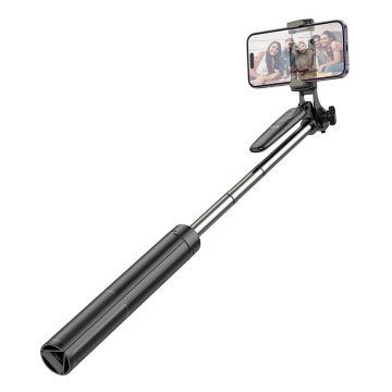   Selfie stick Hoco állvány vezeték nélküli távirányítóval K19 fekete
