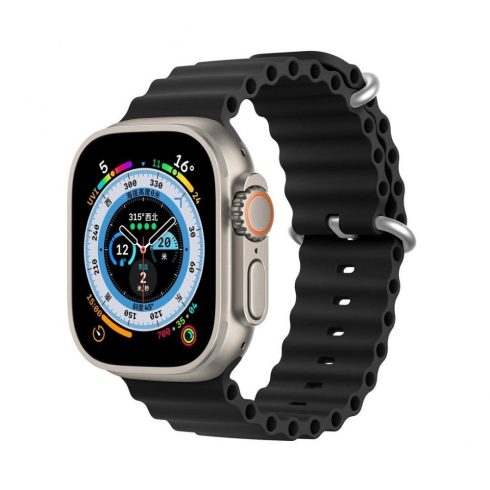 DUX DUCIS szíj OCEAN WAVE szilikon Apple Watch 38 / 40 / 41 mm fekete