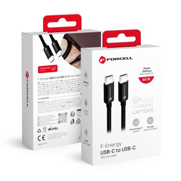   Cable USB C to USB C Forcell F-Energy QC4.0 PD 3A 60W 1,5 m C338 black