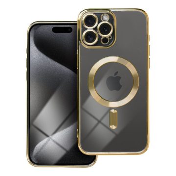   Case for iPhone 15 PRO MAX Electro Mag Cover compatible with MagSafe gold