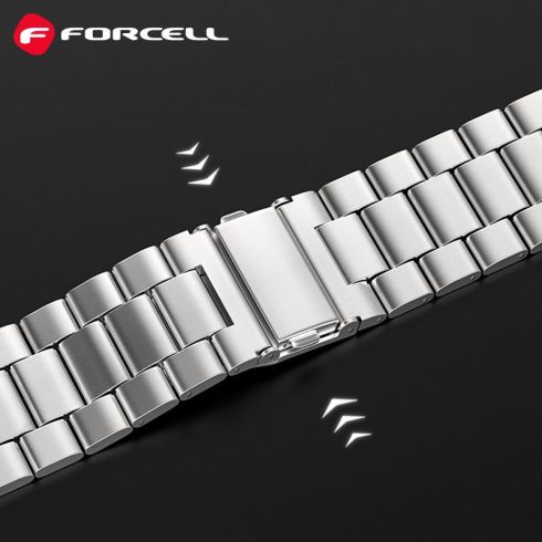 FORCELL F-DESIGN FA10 rozsdamentes acél szíj APPLE Watchhoz 38 / 40 / 41 mm ezüst