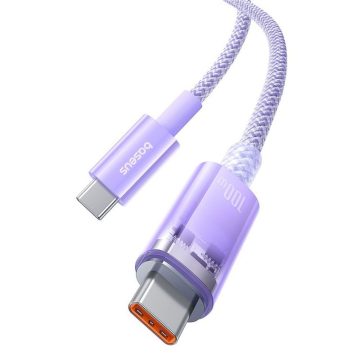   BASEUS kábel C típustól C típusig PD 6A 100W Explorer P10319703221-01 / CB000043 1 m lila