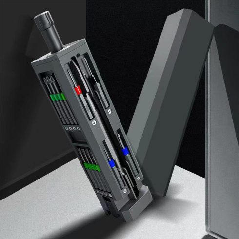 Szervizcsavarhúzó készlet, 30 az 1-ben alumínium bitek