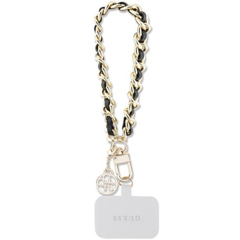 GUESS kézszíj GUOUCHSAMC4K (Saffiano Chain Strap 4G Charm) fekete