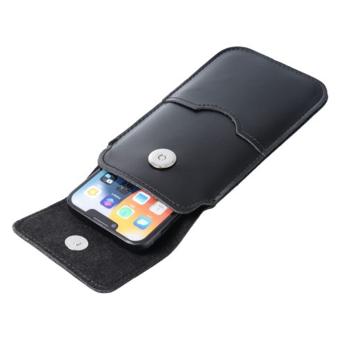 ROYAL - Leather universal flap pocket / black - Size 2XL+wide - SAMSUNG A12 / NOTE 9 / XIAOMI REDMI NOTE 10 PRO