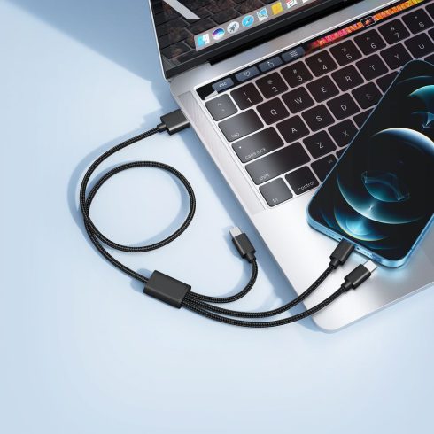 Cable 3in1 USB A to Lightning / Typ C / Micro USB VEGER 2A 12W V303 1,2 m black