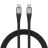   Kábel USB C – USB C Blue Star 3A 60W PD QC4.0 zsinórral 1,2 m TFK-DC-003 fekete
