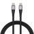 Kábel USB C – USB C Blue Star 3A 60W PD QC4.0 zsinórral 1,2 m TFK-DC-003 fekete
