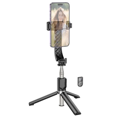 Selfie stick Hoco állvány vezeték nélküli távirányítóval K20 fekete