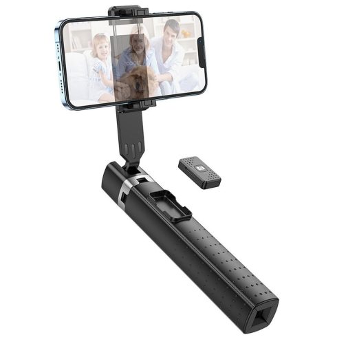 Selfie stick Hoco négylábú vezeték nélküli távirányítóval K18 fekete