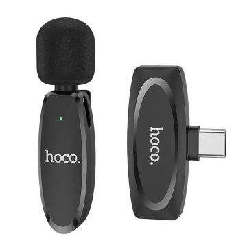 Vezeték nélküli lavír mikrofon USB C Hoco L15 fekete